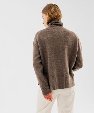 Pull col roulé coupe oversize femme vue3 - GEMO(FEMME PAP) - GEMO