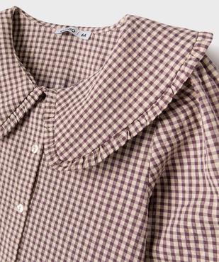 Chemise à col Claudine et motif vichy fille vue2 - GEMO (ENFANT) - GEMO