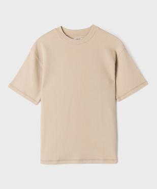 Tee-shirt manches courtes en coton nid d'abeille garçon vue1 - GEMO (JUNIOR) - GEMO