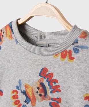 Sweat en molleton chiné imprimé all over bébé garçon vue2 - GEMO 4G BEBE - GEMO
