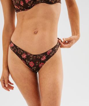 Tanga en dentelle à motifs fleuris femme vue1 - GEMO(HOMWR FEM) - GEMO