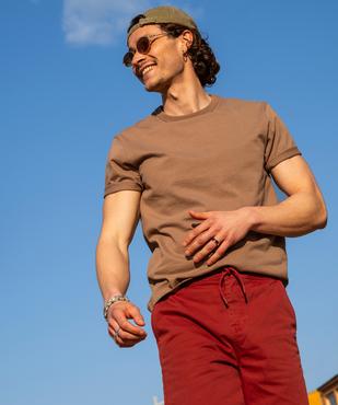 Bermuda chino en coton stretch à taille élastique homme vue4 - GEMO 4G HOMME - GEMO