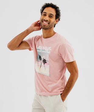 Tee-shirt manches courtes avec motif exotique homme vue2 - GEMO (HOMME) - GEMO