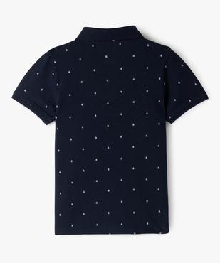 Polo manches courtes en maille piquée à petits motifs garçon vue3 - GEMO 4G GARCON - GEMO