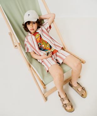 Chemise manches courtes à rayures garçon vue5 - GEMO 4G GARCON - GEMO