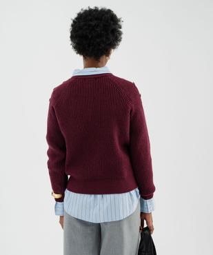 Pull en grosse maille à boutons décoratifs femme vue3 - GEMO(FEMME PAP) - GEMO
