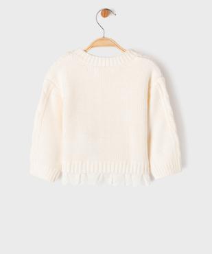 Pull à torsades avec bas en dentelle bébé fille vue4 - GEMO(BEBE DEBT) - GEMO