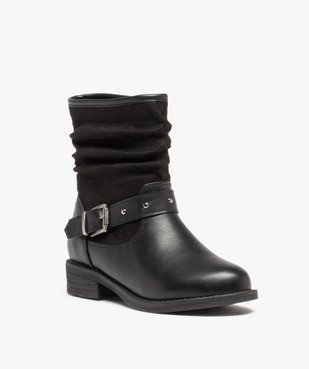 Boots fille unies style rock à bride ornée de clous vue2 - GEMO (ENFANT) - GEMO