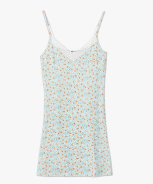 Nuisette en viscose avec col V dentelle et fines bretelles femme vue4 - GEMO 4G FEMME - GEMO