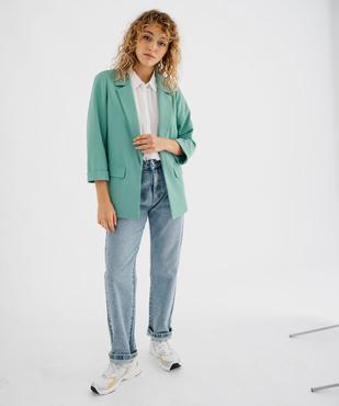 Veste blazer à manches 3/4 sans bouton femme vue4 - GEMO(FEMME PAP) - GEMO