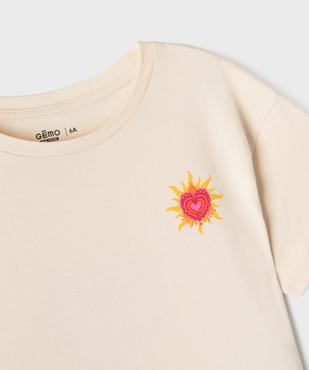 Tee-shirt manches courtes imprimé devant et dos fille  vue2 - GEMO 4G FILLE - GEMO