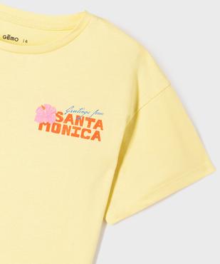 Tee-shirt manches courtes coupe courte imprimé dos fille vue3 - GEMO (ENFANT) - GEMO