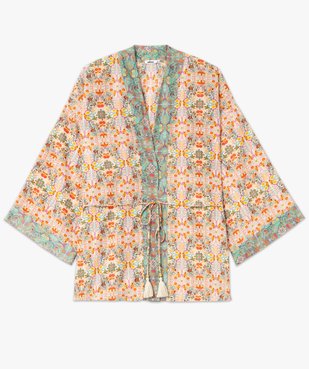 Veste fluide à motifs fleuris coupe kimono femme vue4 - GEMO(FEMME PAP) - GEMO