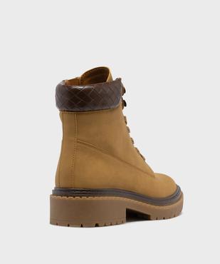 Boots à lacets et zip avec col texturé femme - Valentina Baldano vue5 - VALENTINA BALDA - GEMO