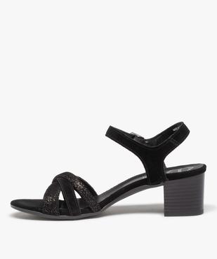 Sandales femme à talon dessus cuir retourné - Tanéo vue3 - TANEO - GEMO