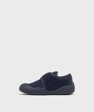 Chaussons en velours fermeture scratch bébé garçon - LuluCastagnette vue3 - LULUCASTAGNETTE - GEMO