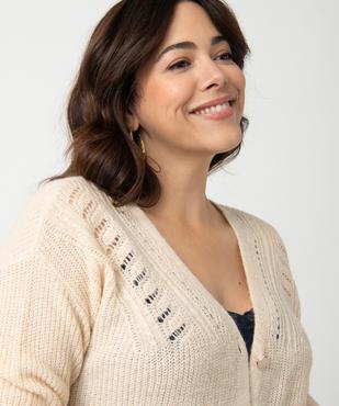Gilet femme grande taille en grosse maille et boutons fantaisie vue2 - GEMO (G TAILLE) - GEMO