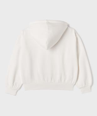 Sweat zippé à capuche en molleton imprimé fille vue3 - GEMO 4G FILLE - GEMO