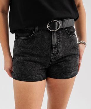 Short en jean coupe large taille haute femme vue2 - GEMO(FEMME PAP) - GEMO