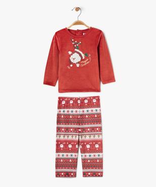 Pyjama en velours 2 pièces spécial Noël bébé garçon vue2 - GEMO(BB COUCHE) - GEMO
