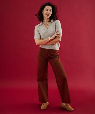 Pull à manches courtes en maille fantaisie femme vue4 - GEMO(FEMME PAP) - GEMO