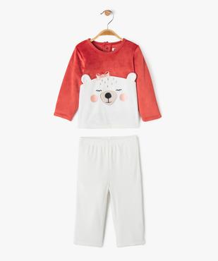 Pyjama en velours 2 pièces spécial Noël bébé fille vue1 - GEMO(BB COUCHE) - GEMO