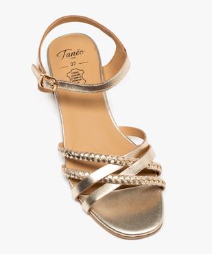 Sandales en cuir multibrides à talon large femme - Tanéo vue5 - TANEO - GEMO