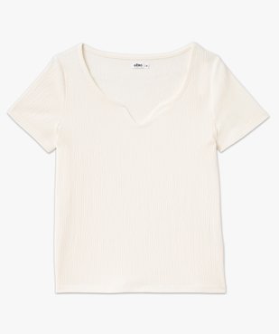 Tee-shirt manches courtes en maille gaufrée femme vue4 - GEMO(FEMME PAP) - GEMO