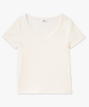 Tee-shirt manches courtes en maille gaufrée femme vue4 - GEMO(FEMME PAP) - GEMO