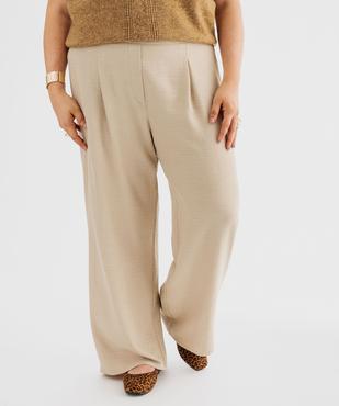 Pantalon fluide avec taille élastique femme grande taille vue1 - GEMO (G TAILLE) - GEMO