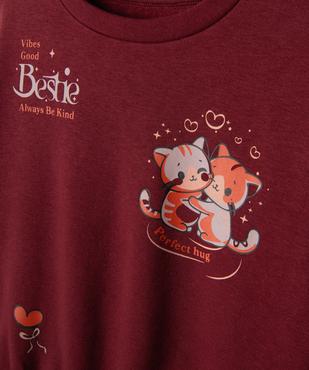 Sweat en molleton doux imprimé fille vue2 - GEMO 4G FILLE - GEMO
