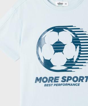 Tee-shirt manches courtes en coton imprimé thème foot garçon vue4 - GEMO 4G GARCON - GEMO
