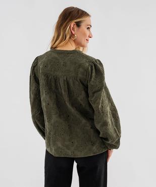 Blouse en coton à motifs brodés femme vue3 - GEMO(FEMME PAP) - GEMO