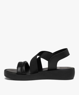 Sandales femme unies à brides élastiquées vue3 - GEMO (CASUAL) - GEMO