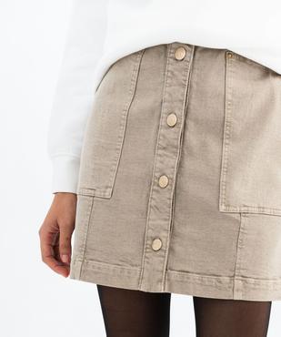 Jupe en toile denim avec boutons femme - LuluCastagnette vue3 - LULUCASTAGNETTE - GEMO