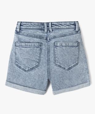 Short en jean taille haute coupe droite fille vue7 - GEMO (JUNIOR) - GEMO