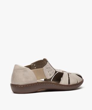 Sandales femme confort dessus cuir à brides élastiquées vue4 - GEMO (CONFORT) - GEMO