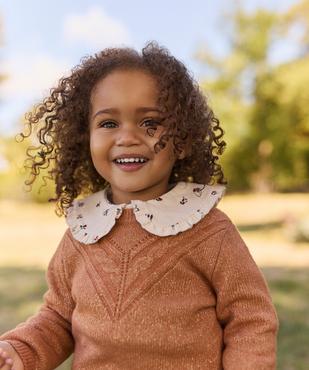 Pull à plastron fantaisie et maille scintillante bébé fille - LuluCastagnette vue5 - LULUCASTAGNETTE - GEMO