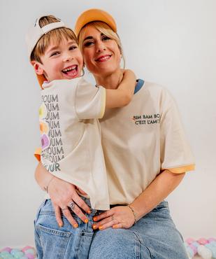 Tee-shirt manches courtes avec message amour mixte - Gémo X Maëva vue1 - GEMO 4G FEMME - GEMO