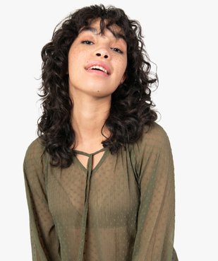 Blouse femme imprimée en voile à col rond vue2 - GEMO(FEMME PAP) - GEMO
