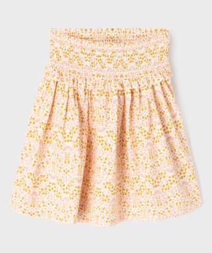 Jupe ample à fleurs et taille smockée fille - LuluCastagnette vue1 - LULU CASTAGNETTE GEMO FOR GOOD - GEMO