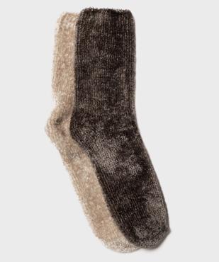Chaussettes douillettes en maille chenille femme (lot de 2) vue1 - GEMO 4G FEMME - GEMO