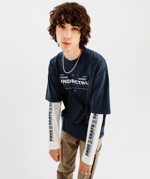 Tee-shirt à manches longues effet 2 en 1 homme vue4 - GEMO (HOMME) - GEMO