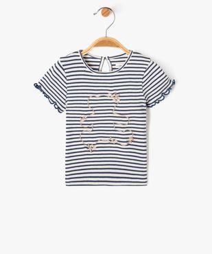 Tee-shirt à manches coutes rayé bébé fille - LuluCastagnette vue1 - LULUCASTAGNETTE - GEMO