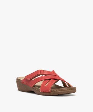 Mules confort à brides croisées scratch et talon compensé femme vue2 - G'FLEX GEMO FOR GOOD - GEMO