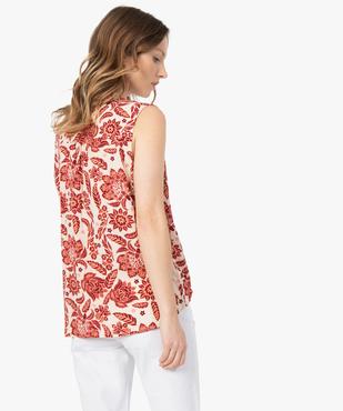 Chemise sans manches imprimée avec nœud dans le bas femme vue3 - GEMO 4G FEMME - GEMO