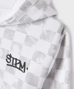 Sweat à capuche à motifs damier garçon vue4 - GEMO 4G GARCON - GEMO