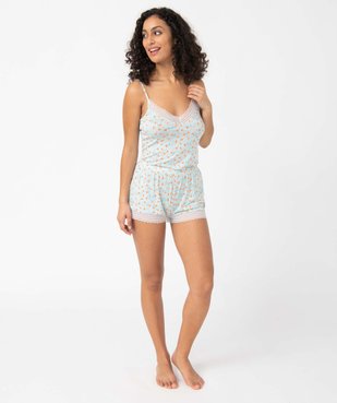 Short de pyjama en maille fluide avec bas en dentelle femme vue5 - GEMO(HOMWR FEM) - GEMO