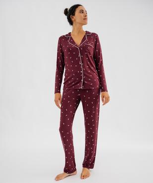 Pyjama boutonné en viscose femme vue2 - GEMO 4G FEMME - GEMO