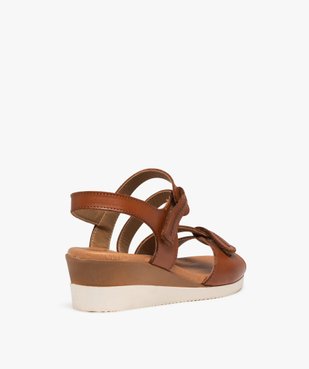 Sandales femme compensées à brides scratch en cuir vue4 - VALENTINA BALDA - GEMO